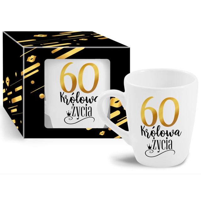 Kubek baryłka 300 ml STYLISH LOOK - 60 urodziny - Królowa życia