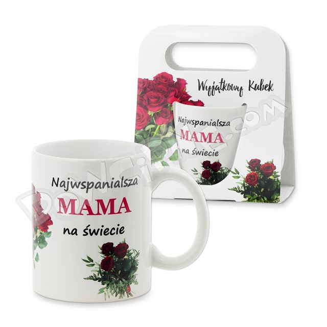 Kubek ET w opakowaniu - Najwspanialsza Mama na świecie (róże)