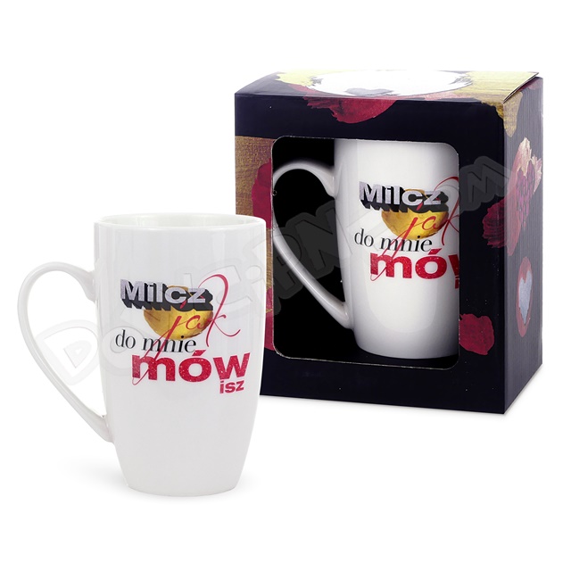 Kubek NBC wysoki Kobiecy Złoty - Milcz jak do mnie mówisz 