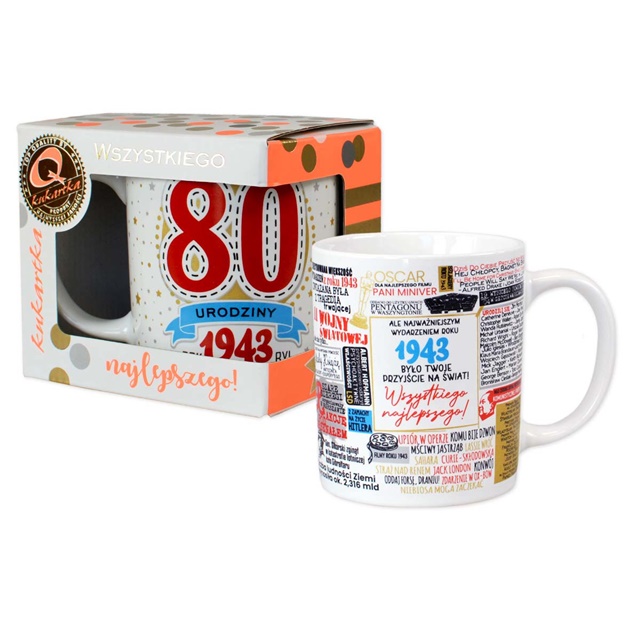 Kubek Q Premium 939 - 80 urodziny (roczniki)