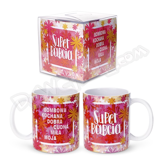 Kubek tapeta K138 - Super Babcia różowy