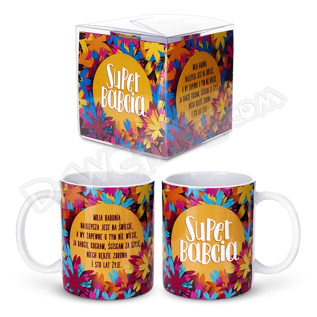 Kubek tapeta K140 - Super Babcia żółty