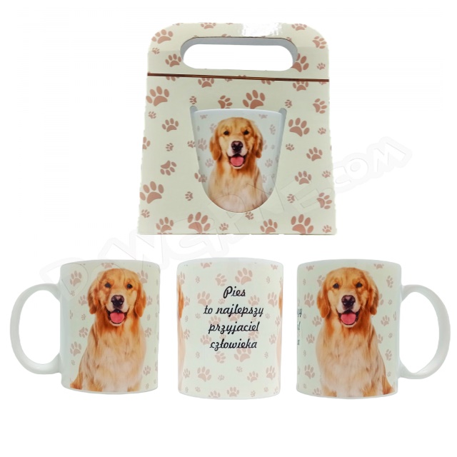 Kubek ET w opak. z uchwytem 045 - Golden Retriever