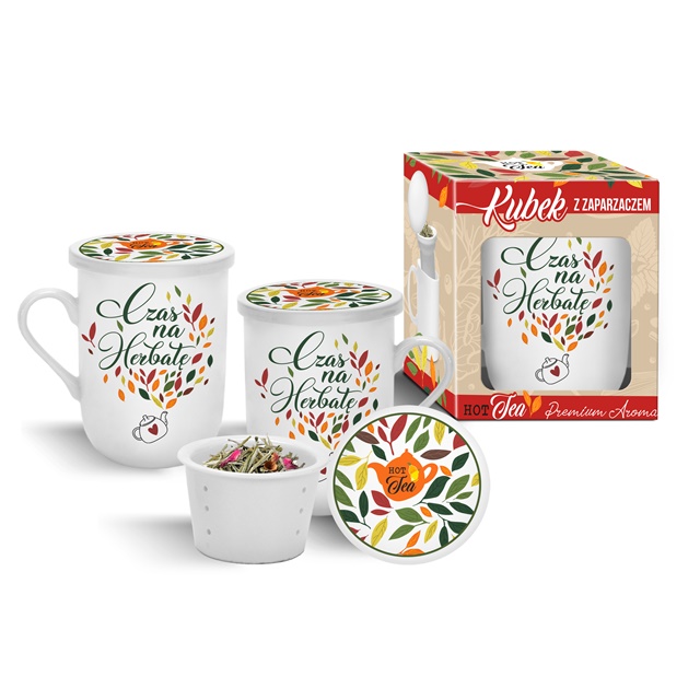 Kubek z zaparzaczem NBC 330 ml HOT TEA - Czas na herbatę