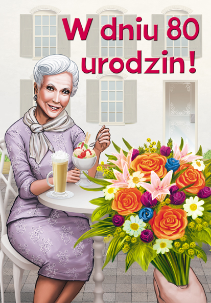 Kartka MA 036 - 80 urodziny