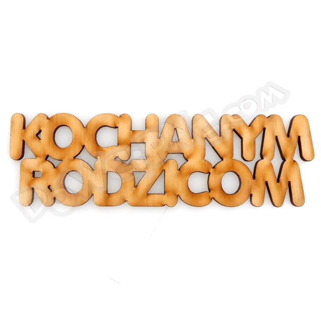 Napis drewno RE - Kochanym rodzicom