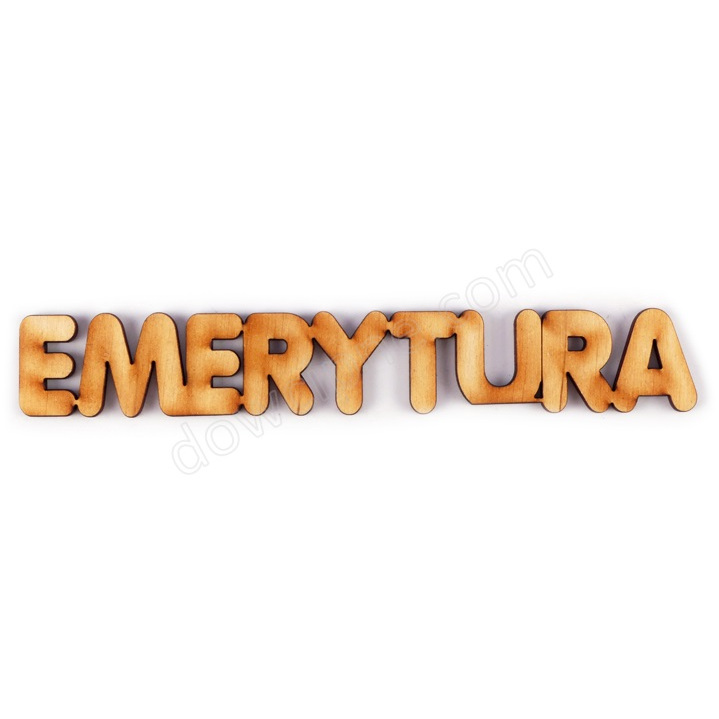Napis drewno RE - Emerytura