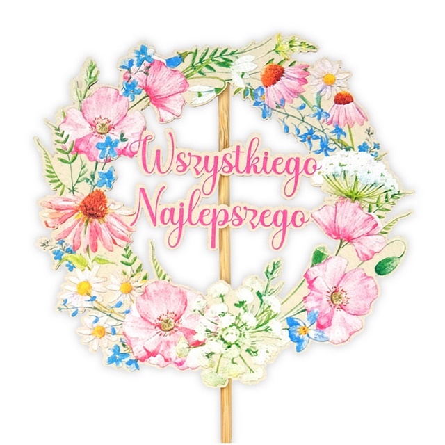 Pik drewniany KK zestaw 5 szt. 003 - Wszystkiego Najlepszego