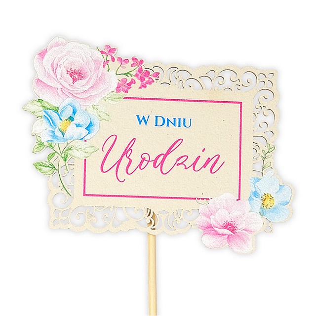 Pik drewniany KK zestaw 5 szt. 005 - W Dniu Urodzin