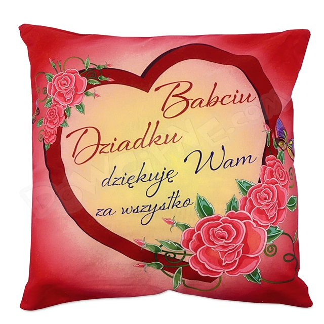 Poduszka ART duża - Babciu Dziadku dziękuję Wam za wszystko