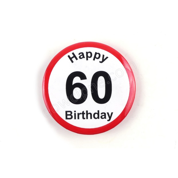 Przypinka urodzinowa Happy Birthday - 60