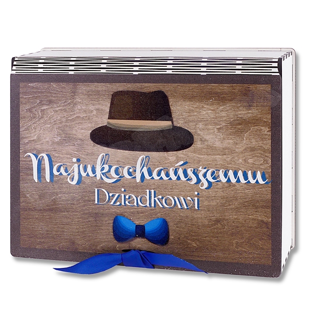 Pudełko bez przegródek RH - Najukochańszemu Dziadkowi (brąz)