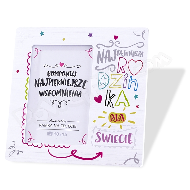 Ramka Q z sentencją Moments RM-070 - Najfajniejsza rodzinka na świecie