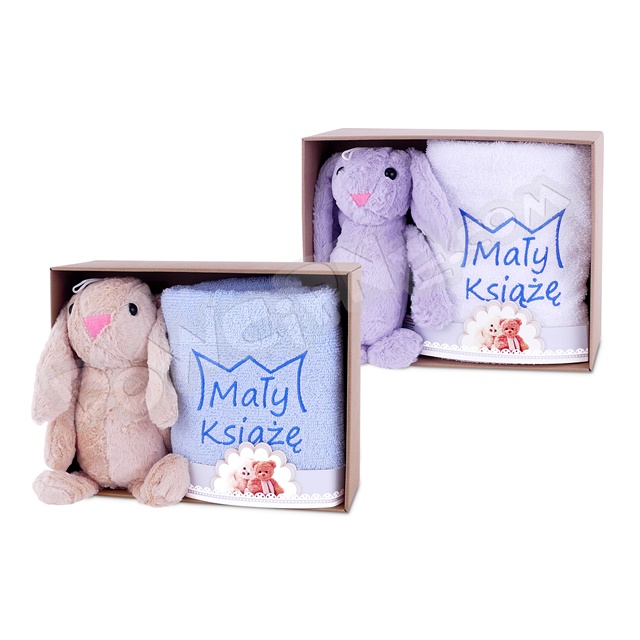 Zestaw Ręcznik 100x50 z pluszowym królikiem - Mały Książę