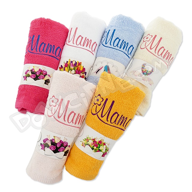 Ręcznik haftowany 100x50 - Mama kwiatek