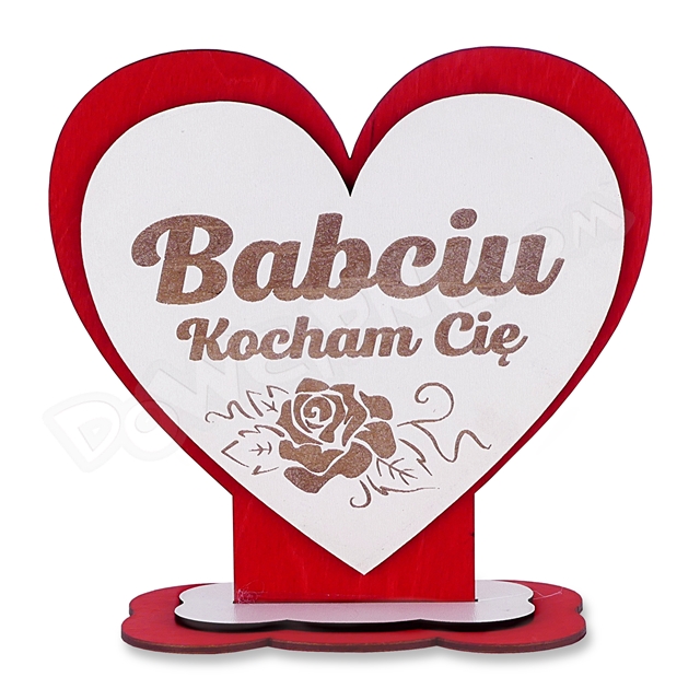 Serce drewniane duże RE - Babciu Kocham Cię