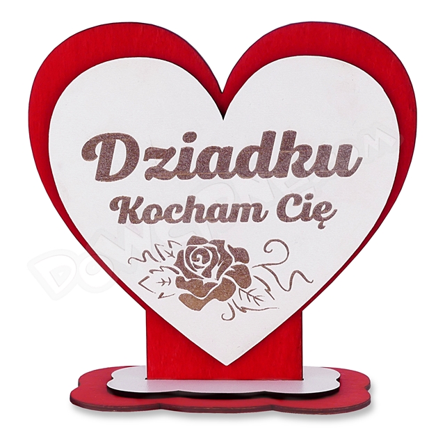 Serce drewniane duże RE - Dziadku Kocham Cię