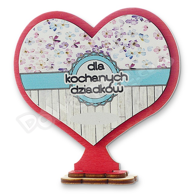 Stojak serce kolorowe- drukowane 1 (P799) - Dla kochanych dziadków