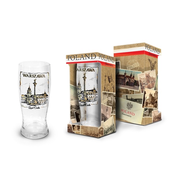 Szklanka do piwa SUVENIRY - Warszawa (Zamek Królewski)