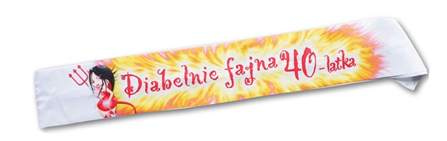 Szarfa ozdobna SZ019 - Diabelnie fajna 40-latka