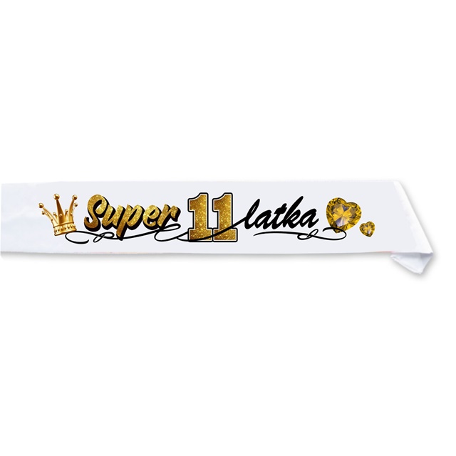 Szarfa ozdobna 016 - Super 11-latka (brokat)