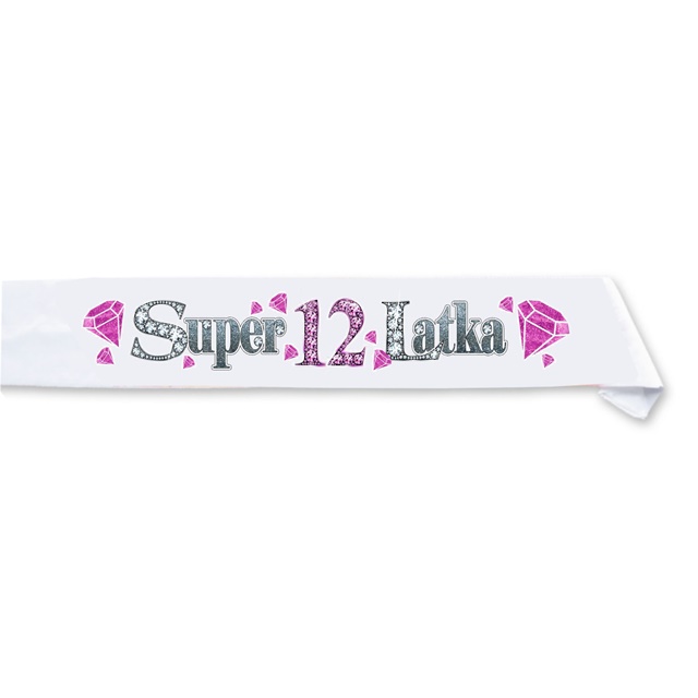 Szarfa ozdobna 029 - Super 12-latka (brylanty)