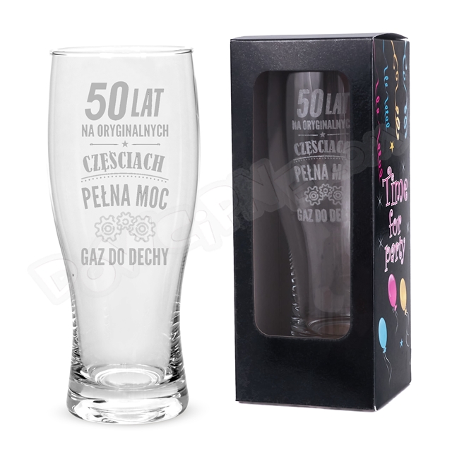 Szklanka do piwa 500ml - 50 Urodziny 50 lat na oryginalnych częściach 