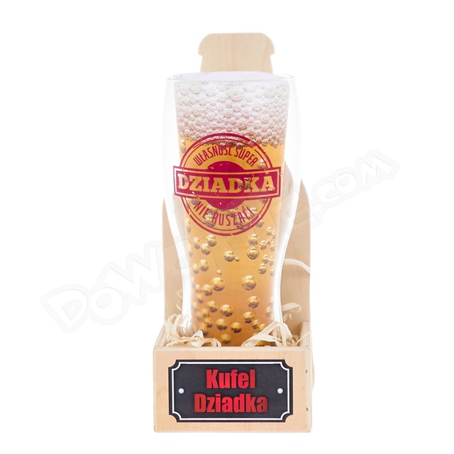 Szklanka do piwa 500 ml DZIADEK - Własność super Dziadka, nie ruszać!
