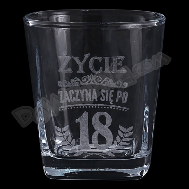 Szklanka do Whisky DR premium - Życie zaczyna się po 18