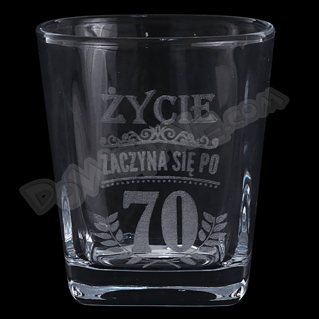 Szklanka do Whisky DR premium - Życie zaczyna się po 70