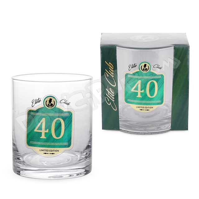 Szklanka do whisky 270ml Elite Club - 40 Urodziny