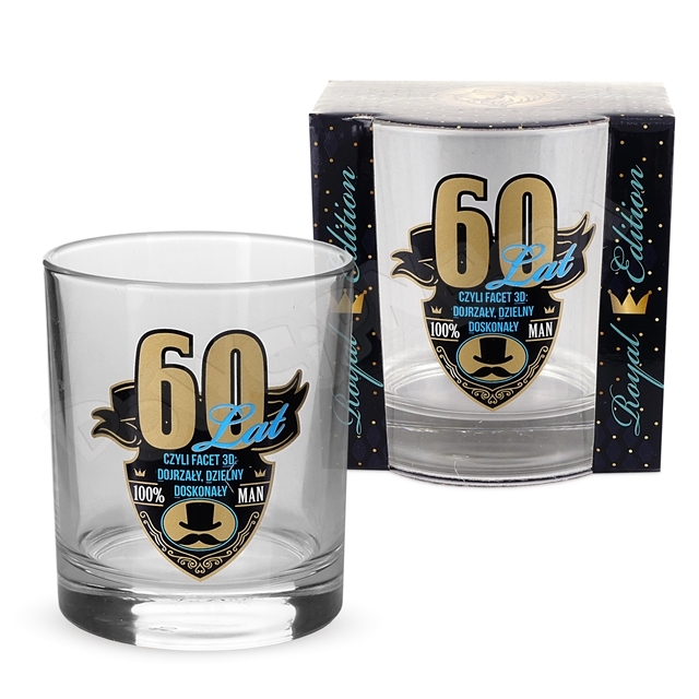 Szklanka do whisky 270ml ROYAL EDITION - 60 Urodziny