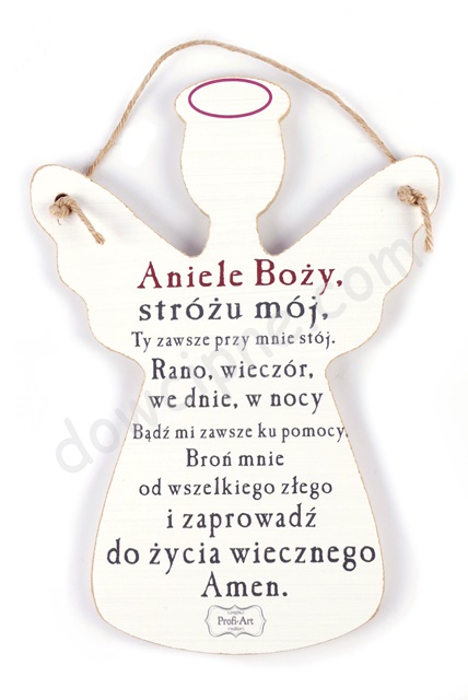 Tabliczka anioł 17x24 cm AN201 - Aniele Boży...