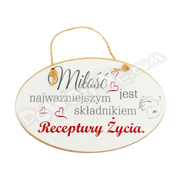 Tabliczka owal 14x23 TV7025 - Miłość najważniejszym..