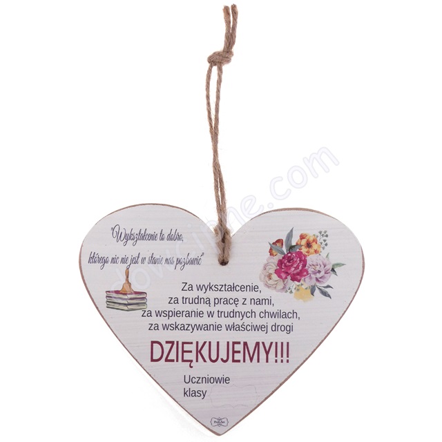 Tabliczka serce 12x15 TV936 - Podziękowanie dla nauczyciela