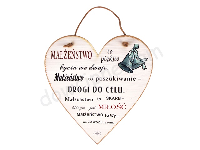 Tabliczka serce 23x23 cm TV1120 - Małżeństwo to piękno...