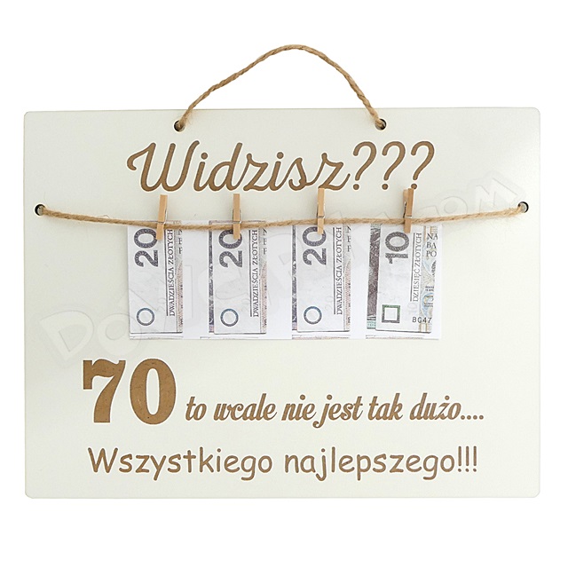 Tablica z pieniędzmi RH - 70 Urodziny