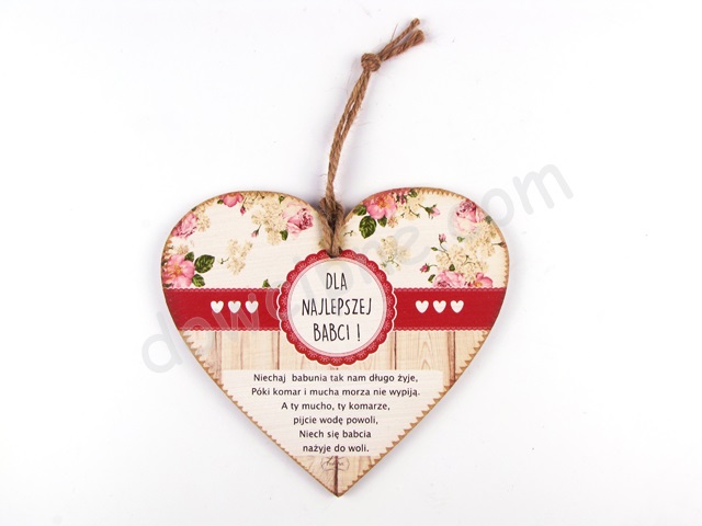 Tabliczka serce 15x17 cm B/D TV1028 - Dla najlepszej Babci
