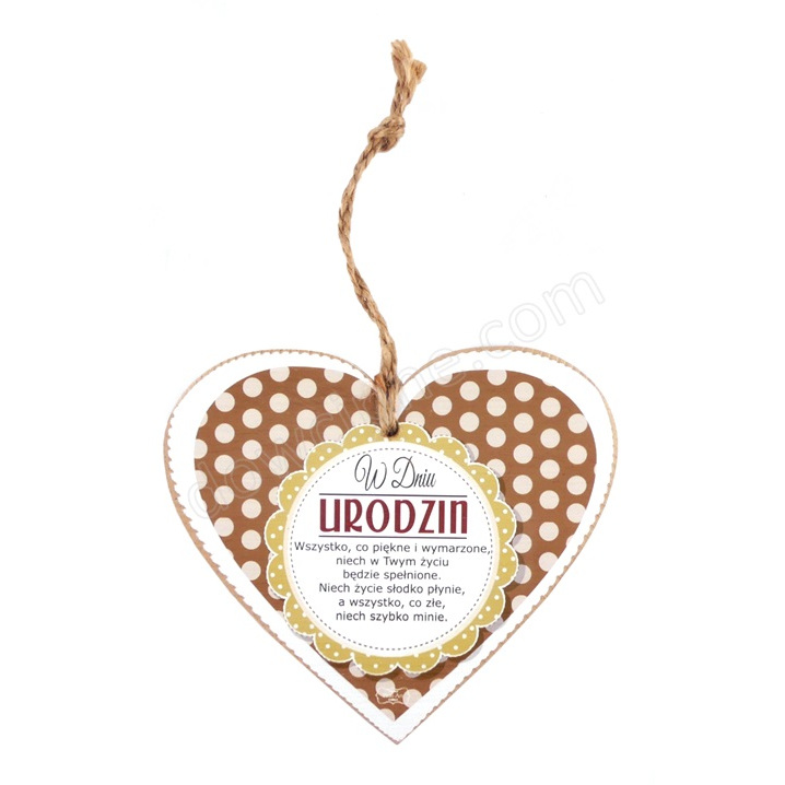 Tabliczka serce 15x17 cm TV1048 - W dniu urodzin