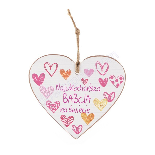 Tabliczka serce 15x17 cm B/D TV1053 - Najukochańsza Babcia na świecie
