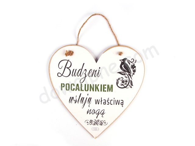 Tabliczka serce 23x23 cm TV1117 - Budzeni pocałunkiem...