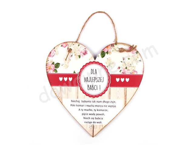 Tabliczka serce 23x23 cm B/D TV1122 - Dla najlepszej Babci