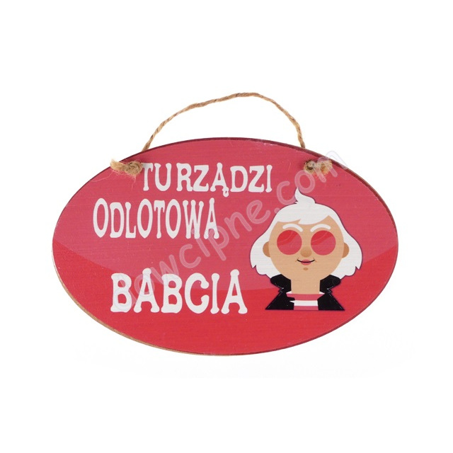 Tabliczka owal 14x23 cm TV7018 - Tu rządzi odlotowa Babcia