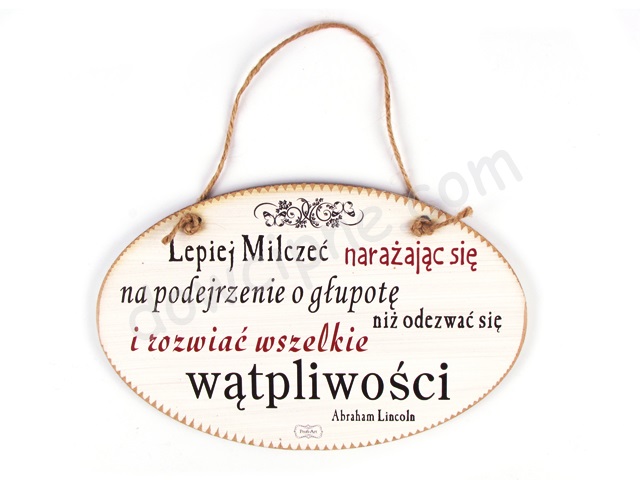 Tabliczka owal 14x23 cm TV735 - Lepiej milczeć...