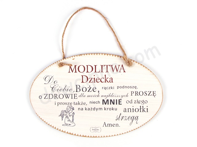 Tabliczka owal 14x23 cm TV740 - Modlitwa dziecka