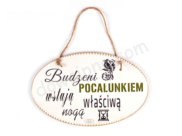 Tabliczka owal 14x23 cm TV741 - Budzeni pocałunkiem...