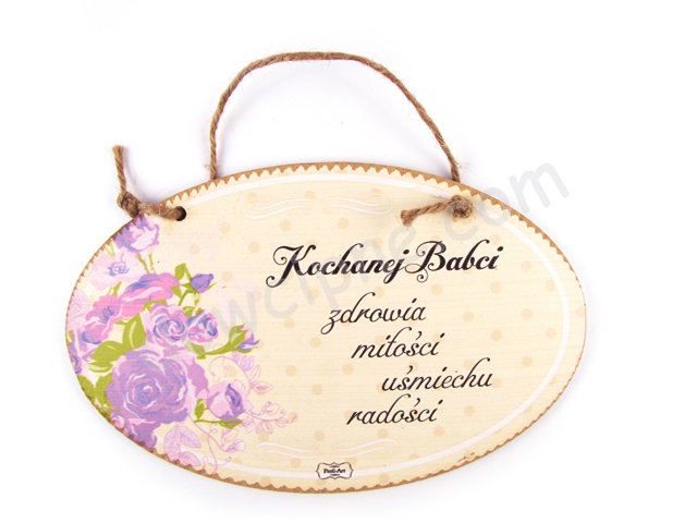 Tabliczka owal 14x23 cm B/D TV761 - Kochanej Babci