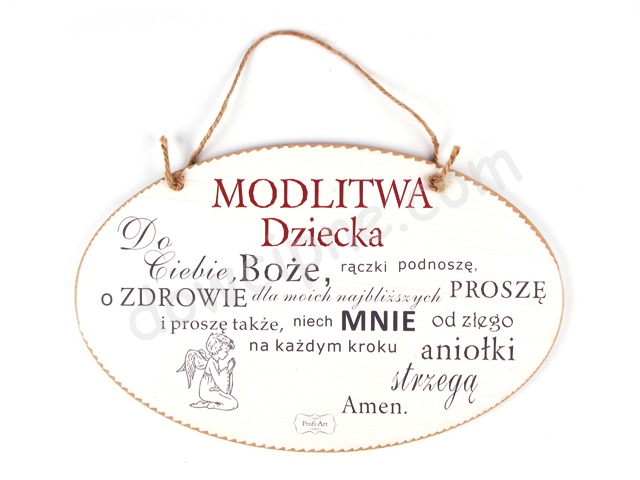 Tabliczka owal 18x28 cm TV816 - Modlitwa dziecka