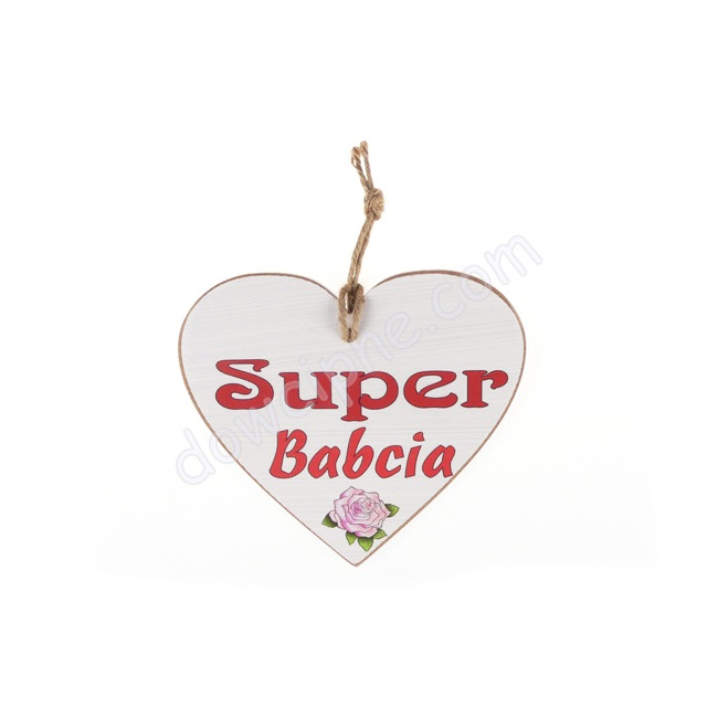 Tabliczka serce 15x17 cm B/D Z178 - Super Babcia
