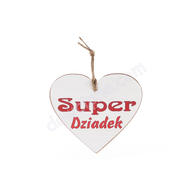 Tabliczka serce 15x17 cm B/D Z181 - Super Dziadek